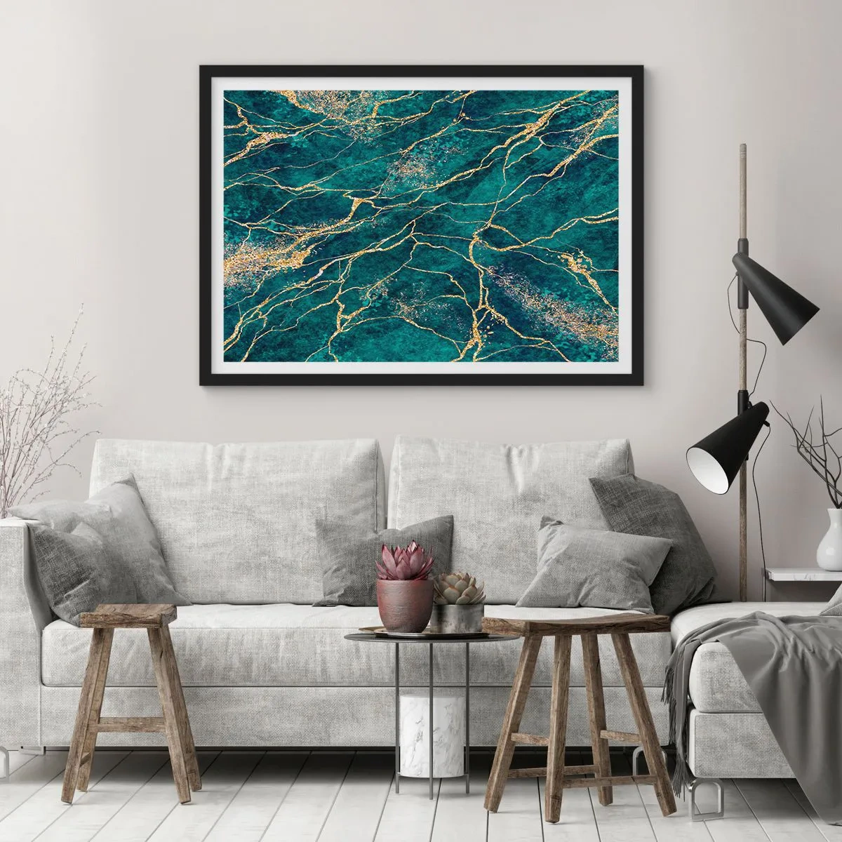 Poster in einem schwarzem Rahmen - Goldmine - 50x40 cm