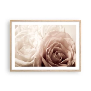 Poster in einem Rahmen aus heller Eiche - Im Herzen der Rose - 70x50 cm