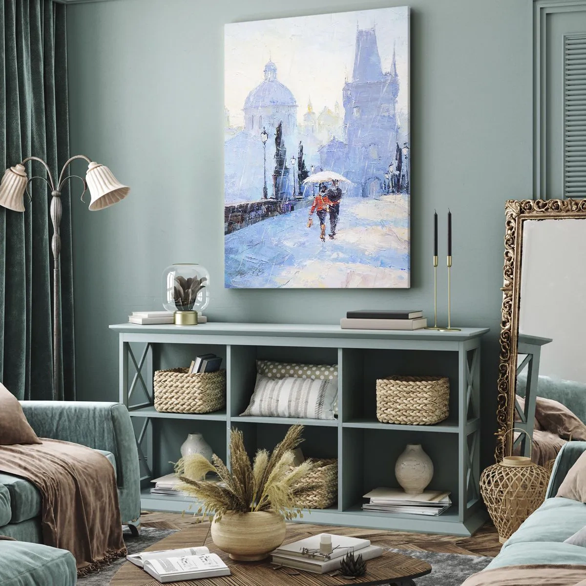 Bild auf Leinwand - Leinwandbild - Der Regen muss uns verzaubert haben - 45x80 cm