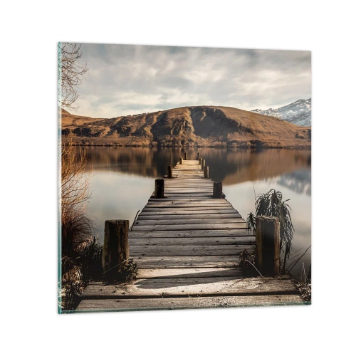 Glasbild - Bild auf glas - Landschaft in Stille - 70x70 cm