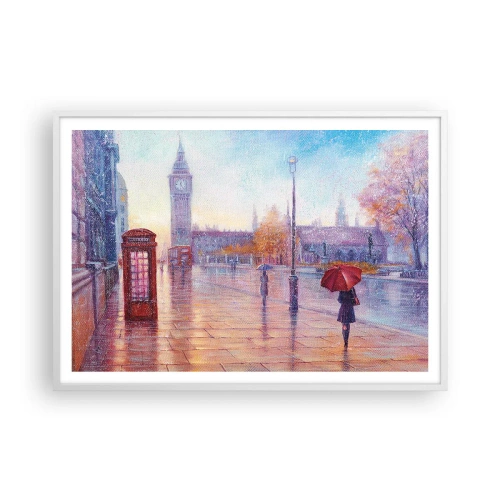 Poster in einem weißen Rahmen - Londoner Herbsttag - 100x70 cm