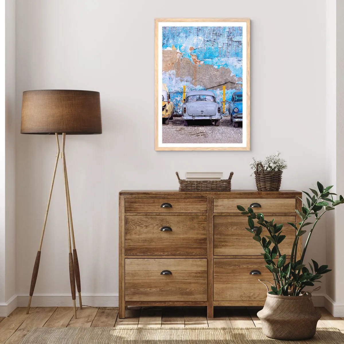 Poster in einem Rahmen aus heller Eiche - Treffen der Veteranen - 50x70 cm