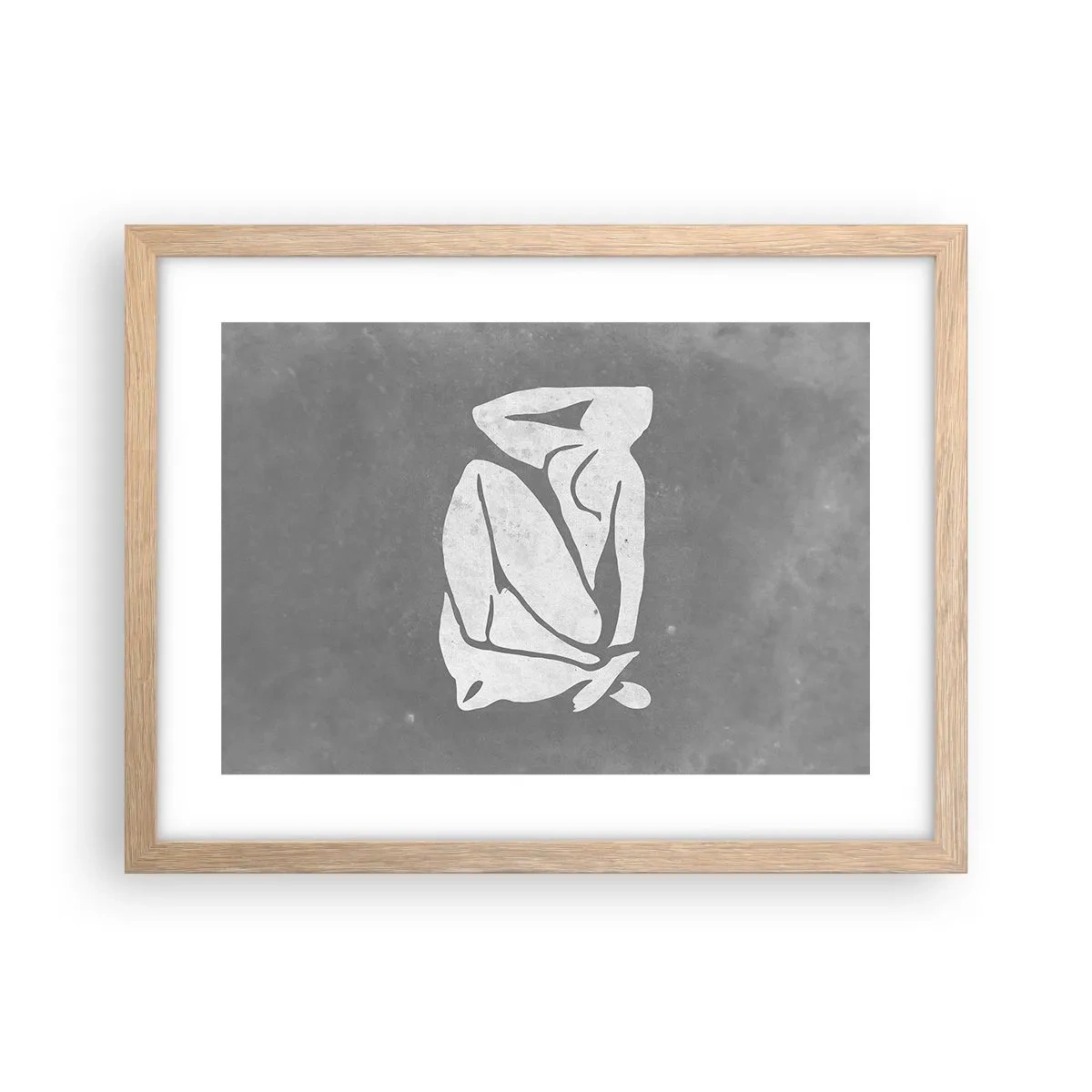 Poster in einem Rahmen aus heller Eiche - In Gedanken versunken - 40x30 cm