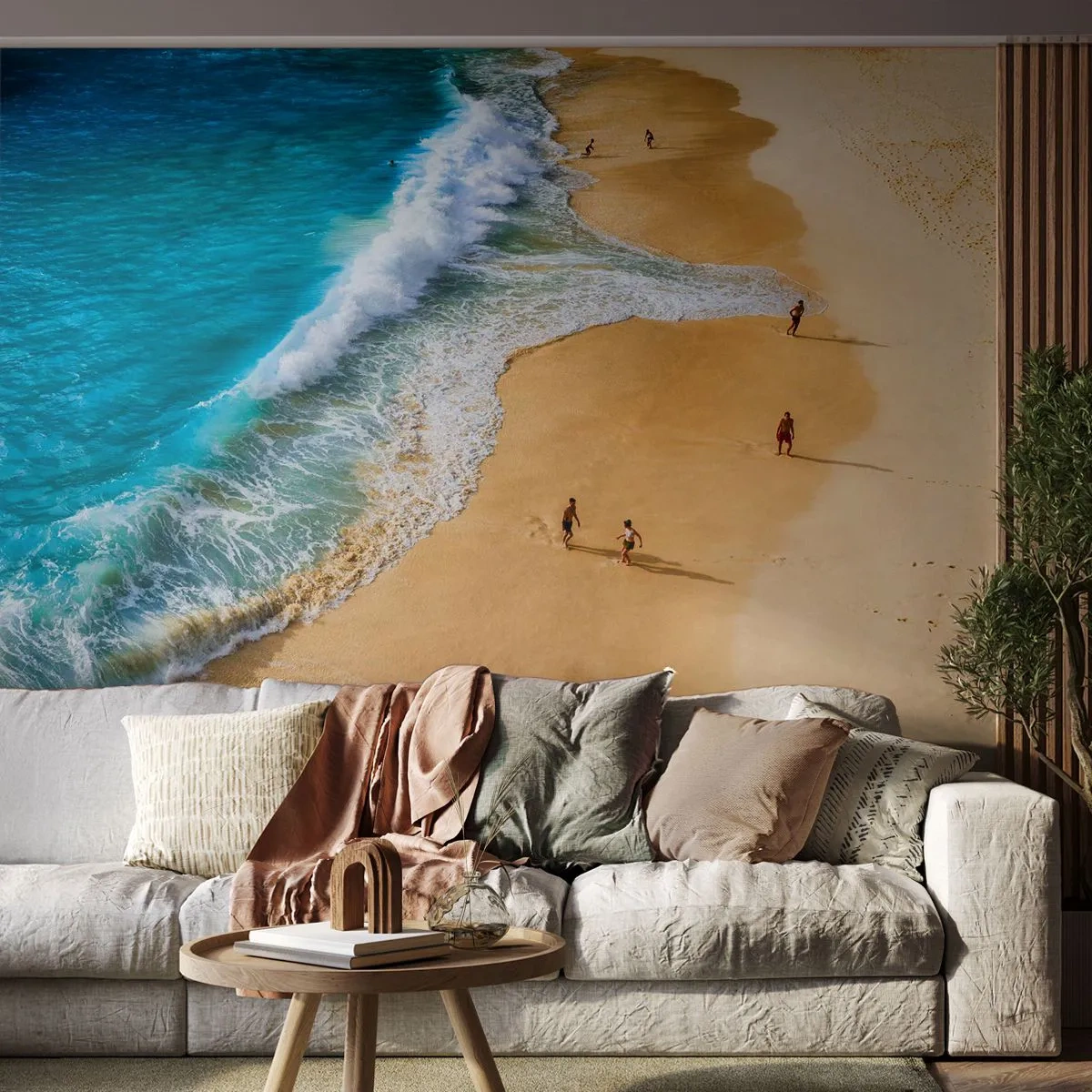 Fototapete Premium Canvas - Und dann die Sonne, der Strand… - Strand, Meeresufer, Meer - 450x315 cm