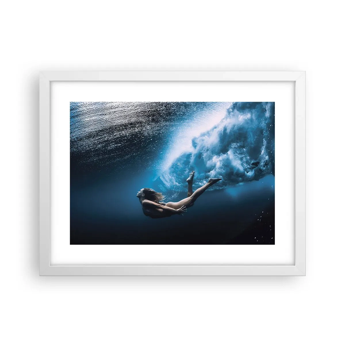 Poster in einem weißen Rahmen - Moderne Meerjungfrau - 40x30 cm