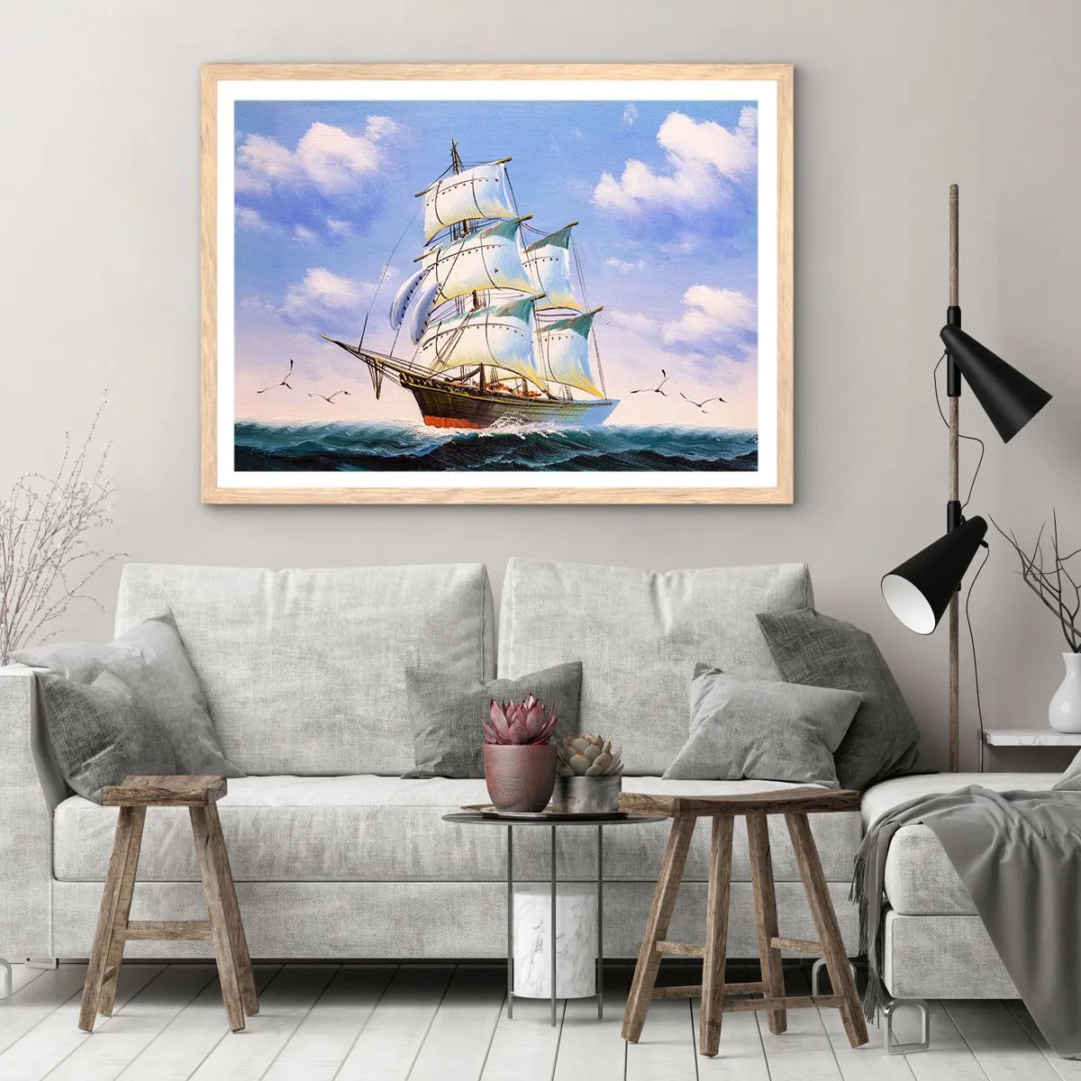 Poster in einem Rahmen aus heller Eiche - Mit Stolz mit dem Wind - 40x30 cm