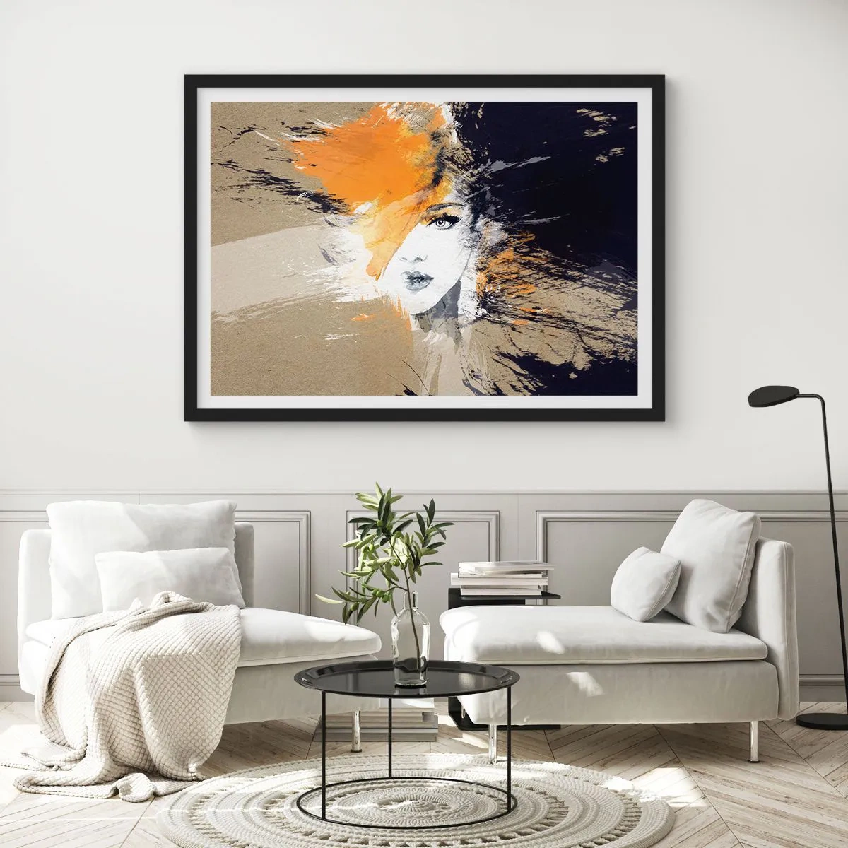 Poster in einem schwarzem Rahmen - Und es ist Licht - 91x61 cm