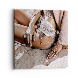 Bild auf Leinwand - Leinwandbild - Von den Wellen geworfen? - 40x40 cm