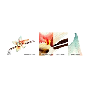 Fototapeten Muster Selbstklebend Deluxe Sticker - Süße mit Farbe verschüttet - Vanilleblüte, Blume, Vanillestange - 100x30 cm