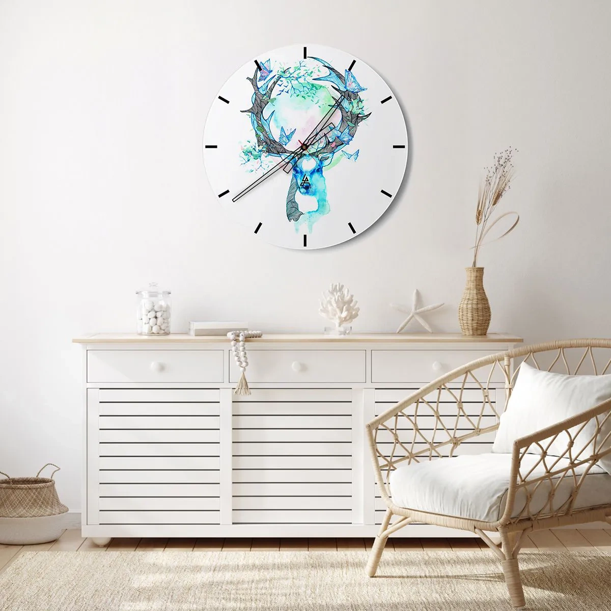 Wanduhr - Glasuhr - Die Kraft und Feinheit der Natur - 30x30 cm