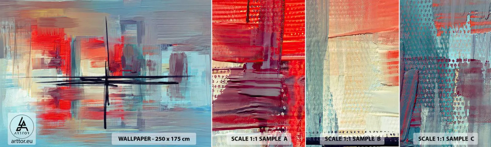 Fototapeten Muster Selbstklebend Deluxe Sticker - Landschaft in einer unbekannten Dimension - Abstraktion, Stück, Modern - 100x30 cm