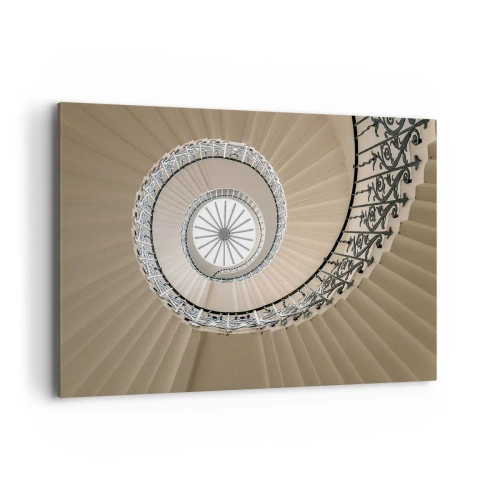 Bild auf Leinwand - Leinwandbild - Wendeltreppe in elegantem geometrischem Ansatz - 120x80cm - Im Inneren der Muschel - Moderne Wanddekoration für Wohnzimmer und Schlafzimmer ARTTOR