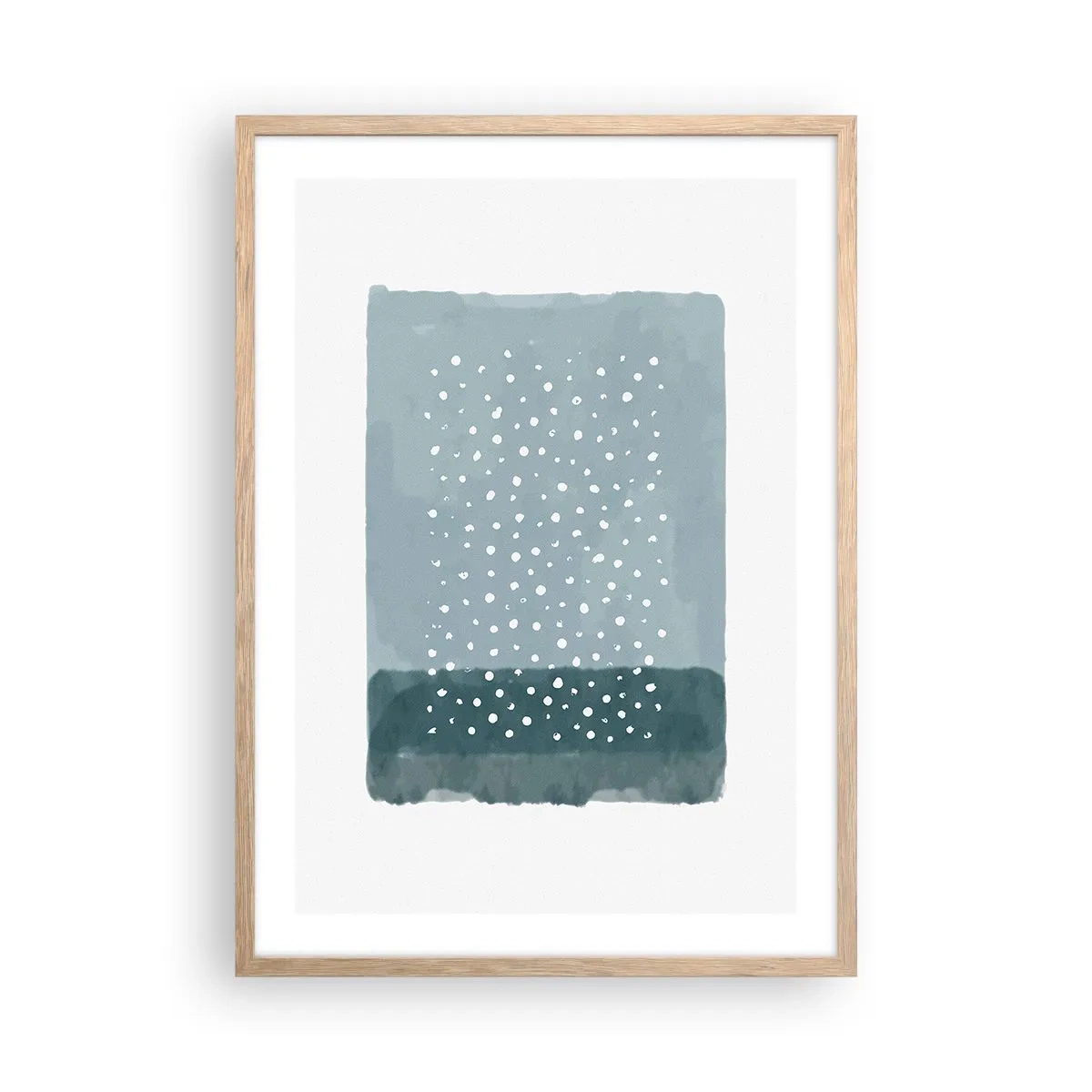 Poster in einem Rahmen aus heller Eiche - Auf Blau gewachsen - 50x70 cm