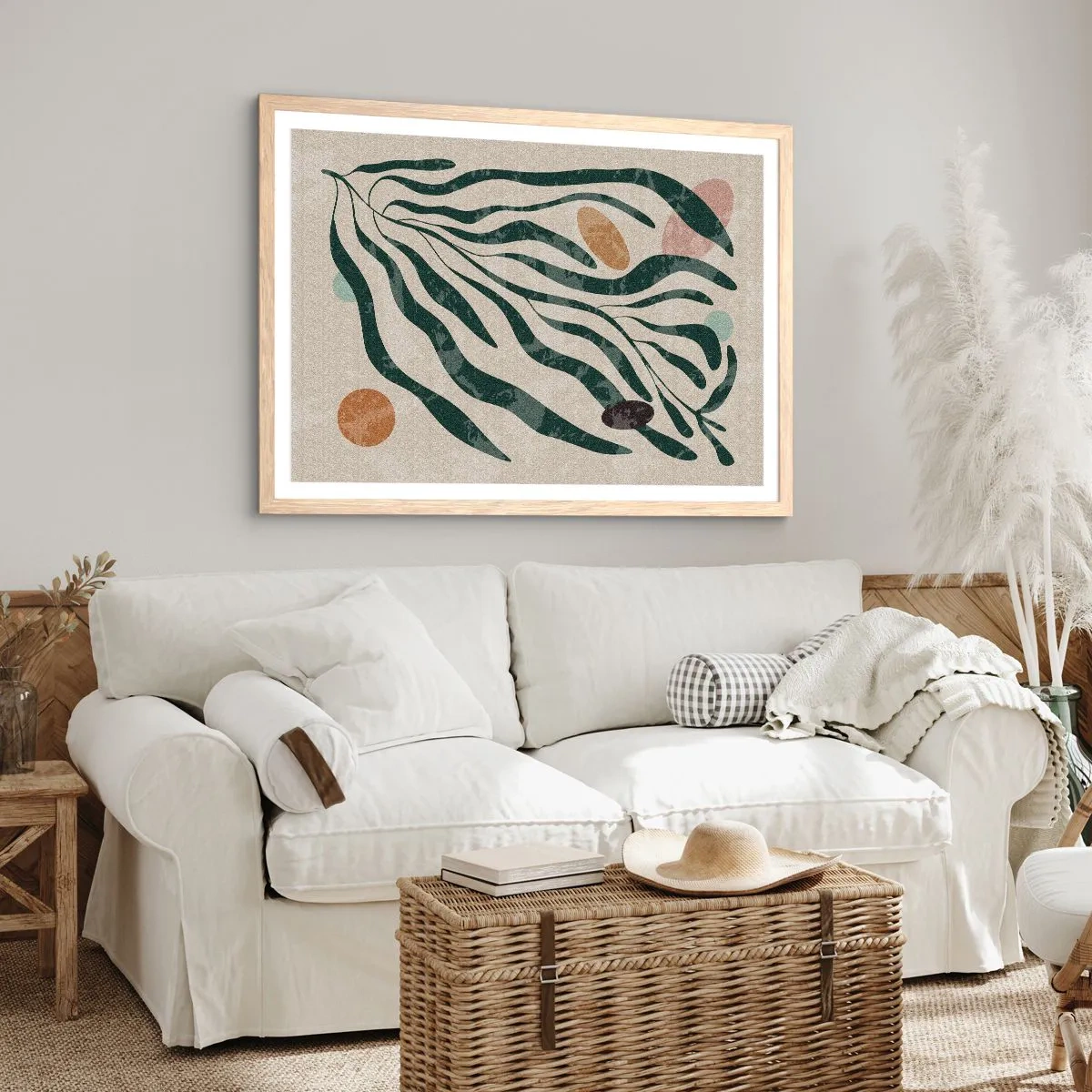 Poster in einem Rahmen aus heller Eiche - Im Grünen - 100x70 cm