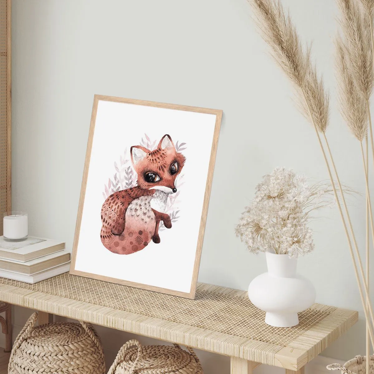 Poster in einem Rahmen aus heller Eiche - Einfach lieben - 61x91 cm