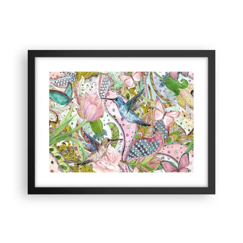 Poster in einem schwarzem Rahmen - Verstrickt in Weinreben - 40x30 cm