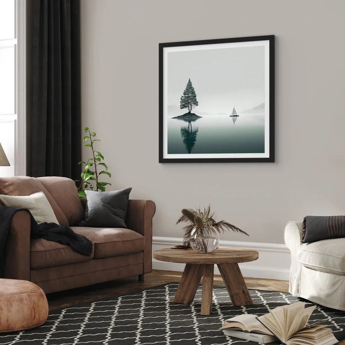 Poster in einem schwarzem Rahmen - Traum - 30x30 cm