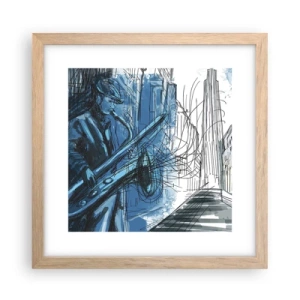 Poster in einem Rahmen aus heller Eiche - Urbane Rhapsodie - 30x30 cm