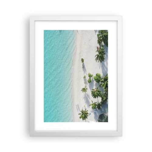 Poster in einem weißen Rahmen - Urlaub im Paradies - 30x40 cm
