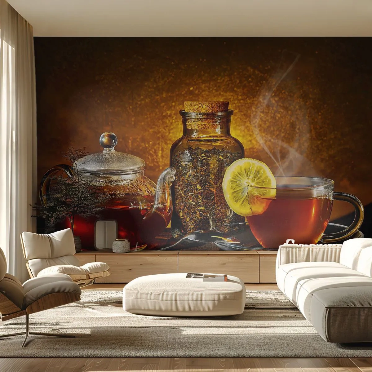 Fototapete Standard Eco - Im Stil der niederländischen Meister - Gastronomie, Tee, Teetasse - 400x280 cm