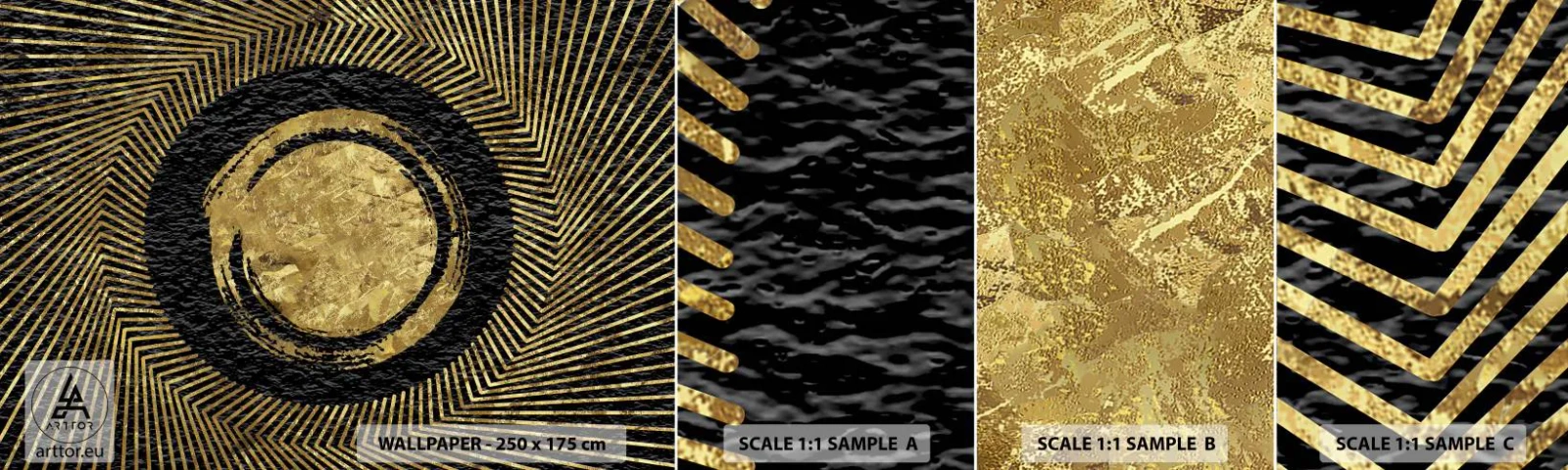 Fototapetenmuster Standard Eco - Glamour-Komposition - Art Deco, Modern, Glanz - 100x30 cm