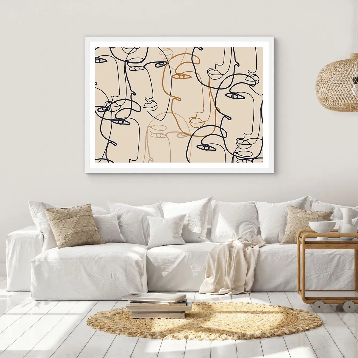 Poster in einem weißen Rahmen - Das Porträt wird multipliziert - 70x50 cm