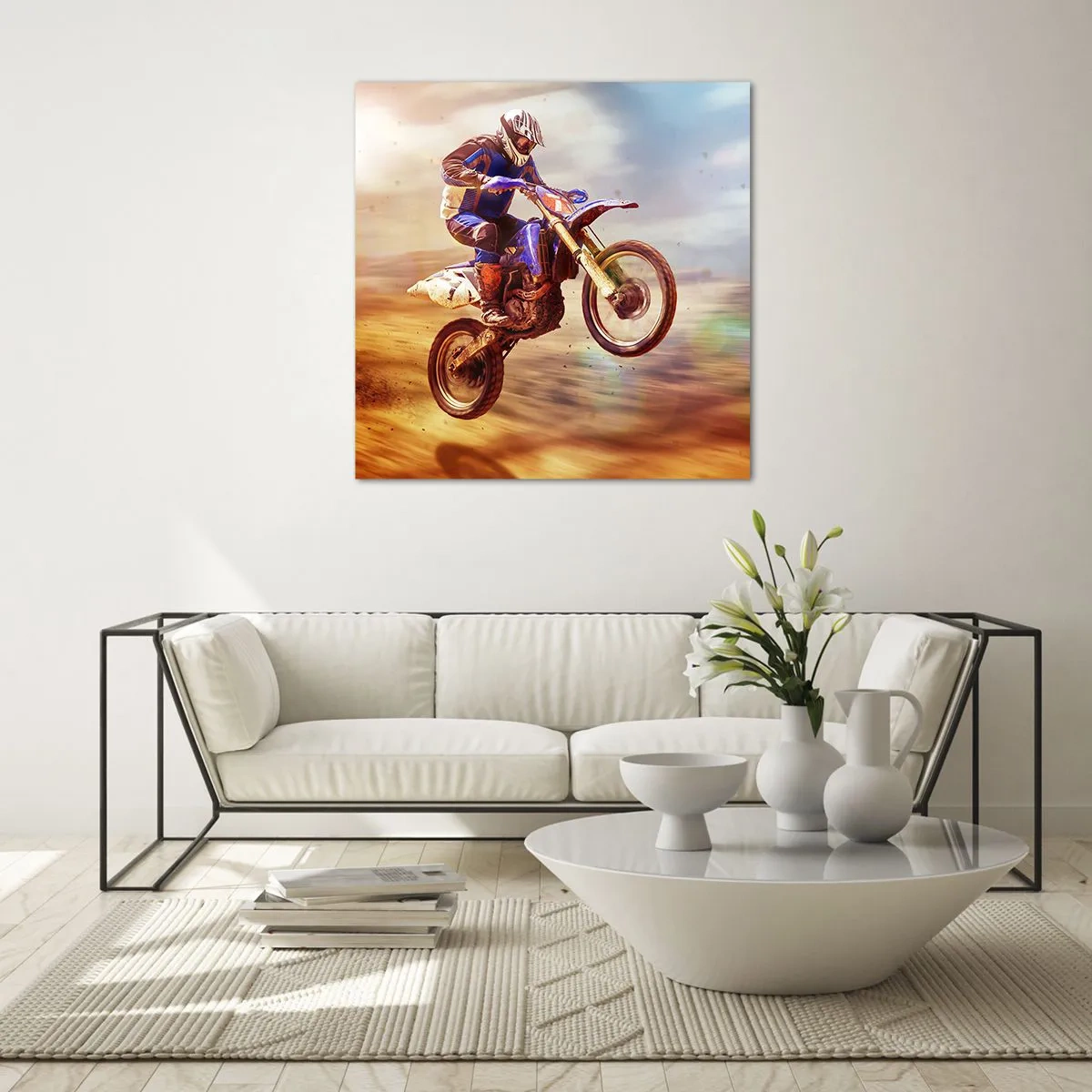 Glasbild - Bild auf glas - Motorradschwindel - 60x60 cm
