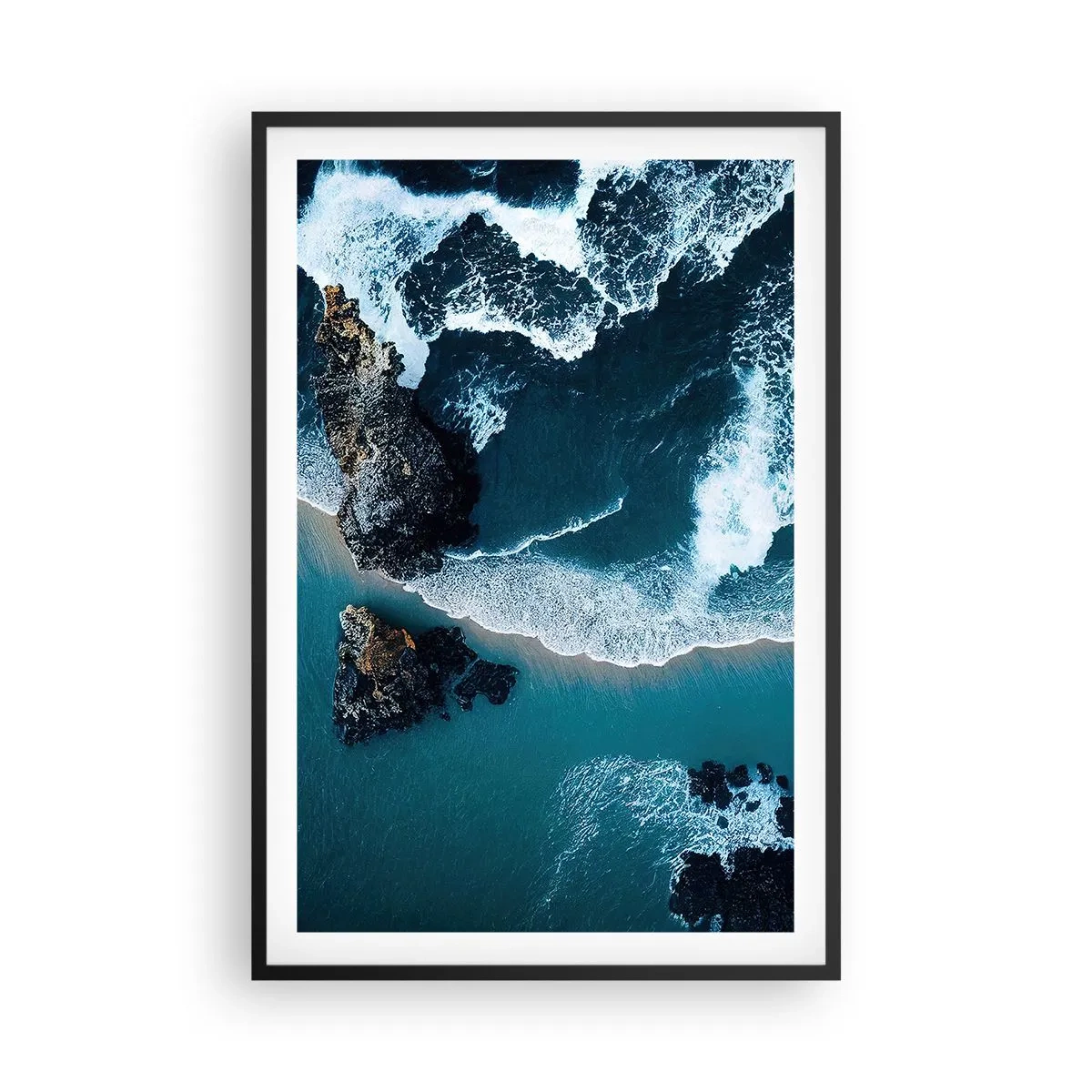 Poster in einem schwarzem Rahmen - In Wellen gehüllt - 61x91 cm