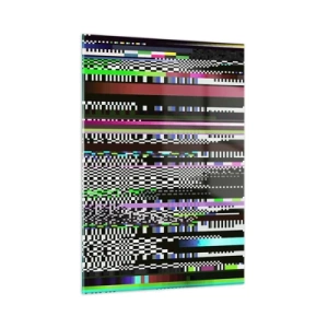 Glasbild - Bild auf glas - Abstrakte Glitch-Grafiken im digitalen Stil - 50x70cm - Das Kontrollbild der Realität - Moderne Wanddekoration für Wohnzimmer und Schlafzimmer ARTTOR