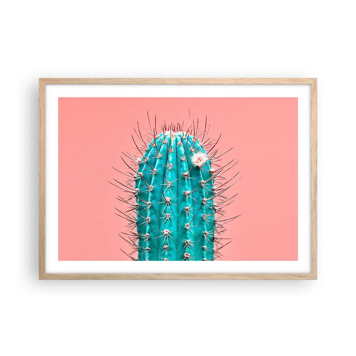 Poster in einem Rahmen aus heller Eiche - Schau einfach hin - 70x50 cm