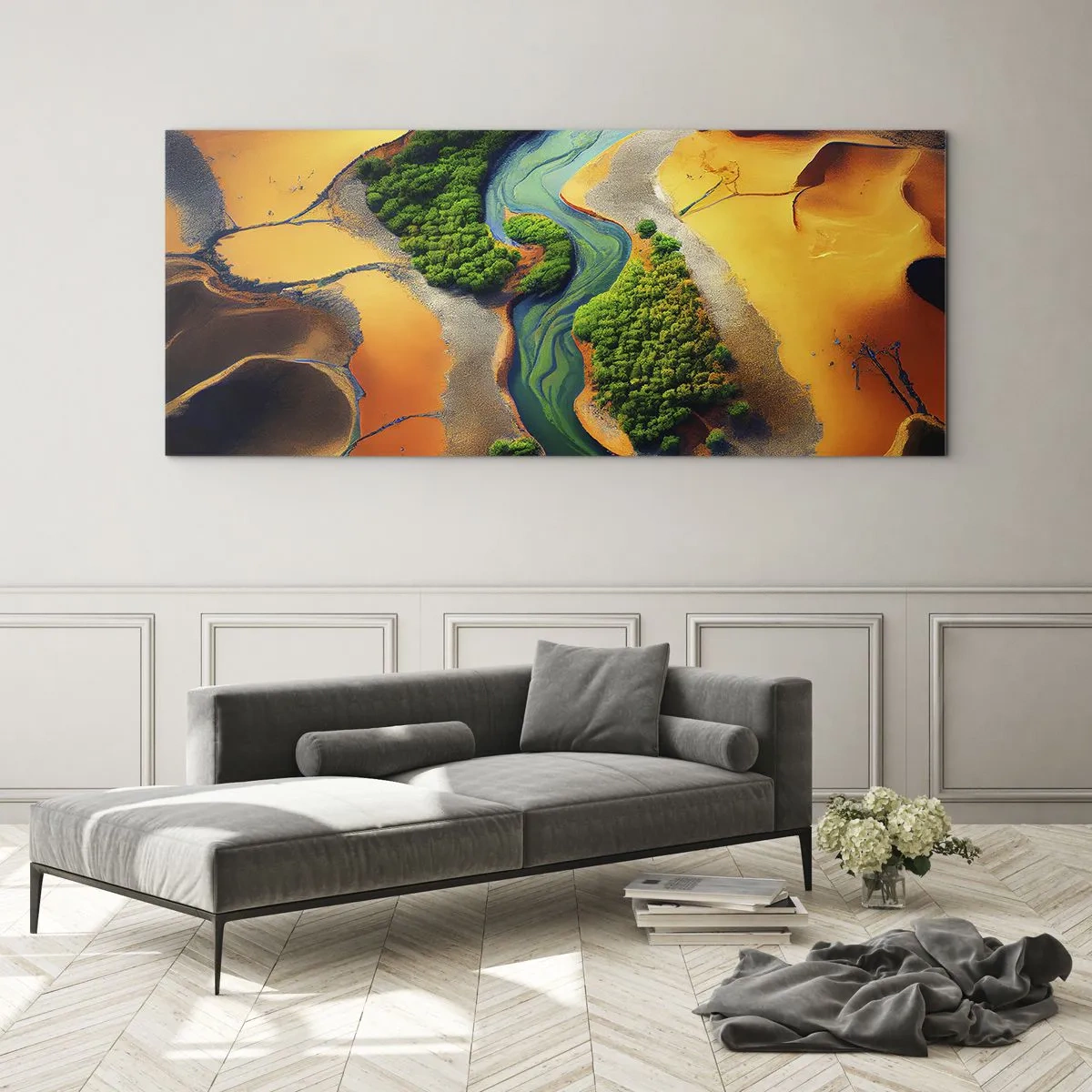Glasbild - Bild auf glas - Lebensspendender Fluss - 100x40 cm
