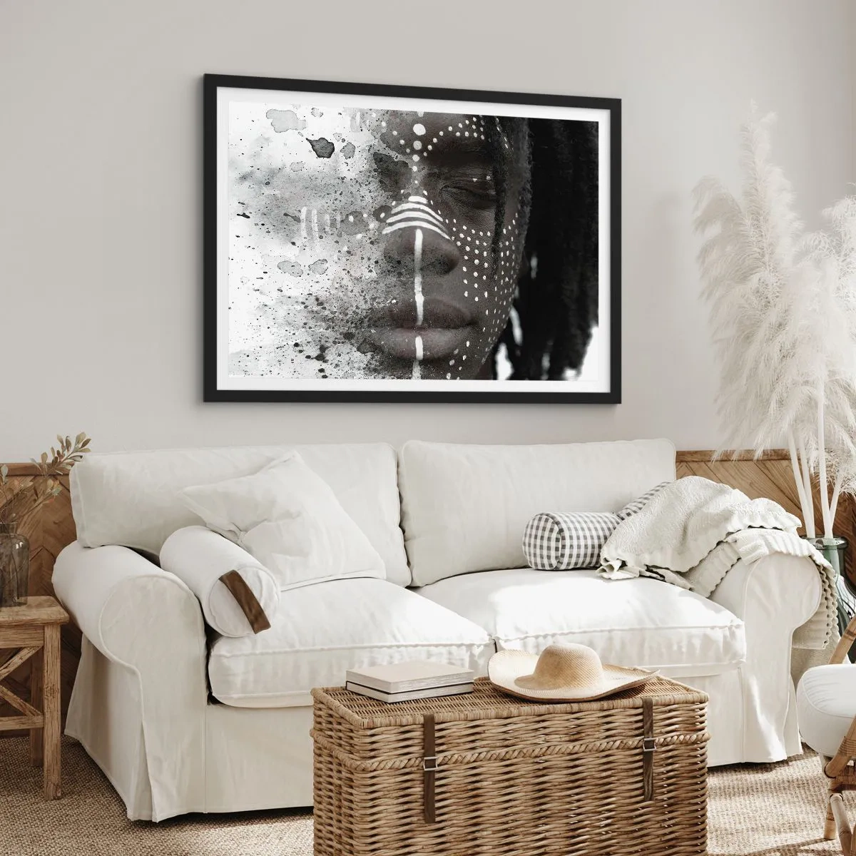 Poster in einem schwarzem Rahmen - Entdecke den Urgeist - 91x61 cm