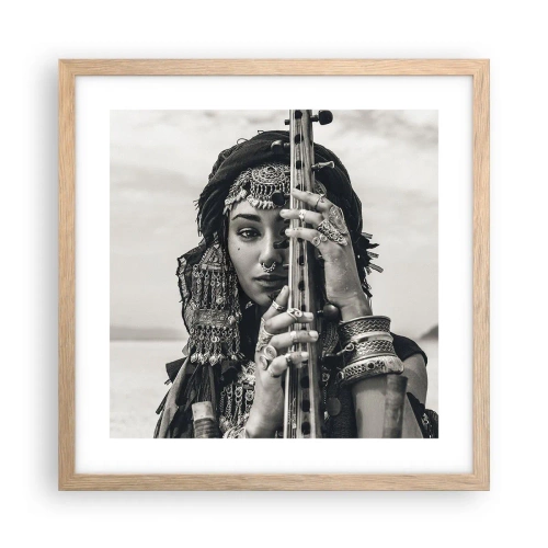 Poster in einem Rahmen aus heller Eiche - Die Musik des Orients selbst - 40x40 cm