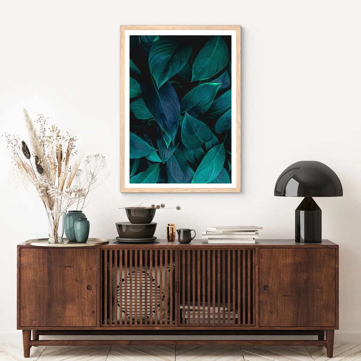 Poster in einem Rahmen aus heller Eiche - Grün in sich selbst - 30x40 cm