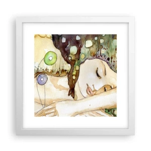 Poster in einem weißen Rahmen - Ein smaragd-violetter Traum - 30x30 cm