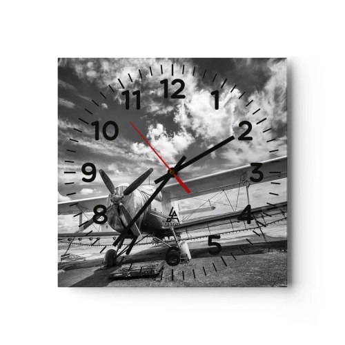 Wanduhr - Glasuhr - Ich kann es kaum erwarten! - 40x40 cm