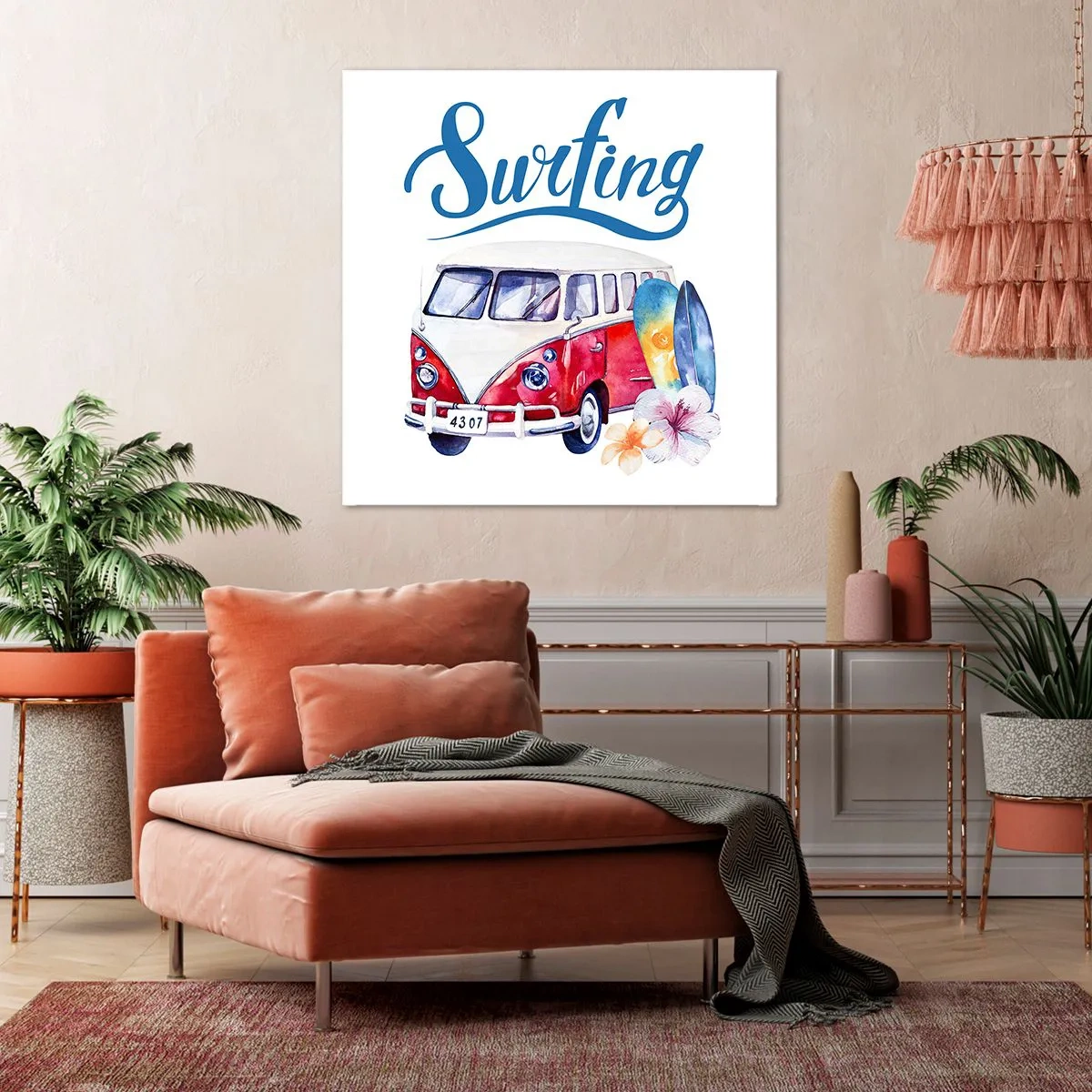 Bild auf Leinwand - Leinwandbild - Gurke - ein Klassiker für einen Surfer - 60x60 cm