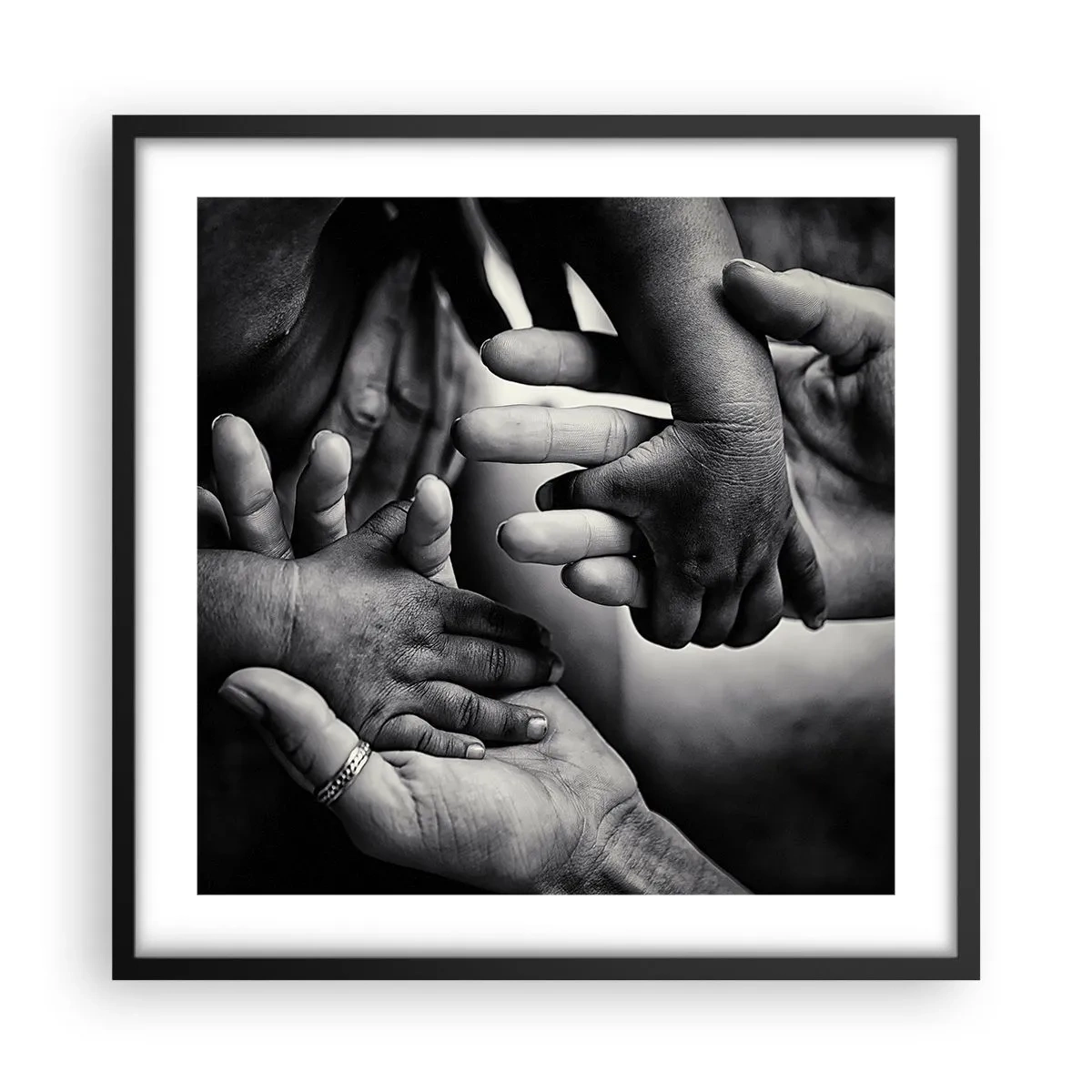 Poster in einem schwarzem Rahmen - Mensch sein - 50x50 cm