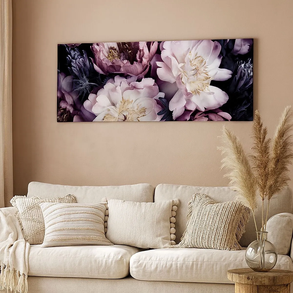 Bild auf Leinwand - Leinwandbild - Blumenstrauß im alten Stil - 100x40 cm