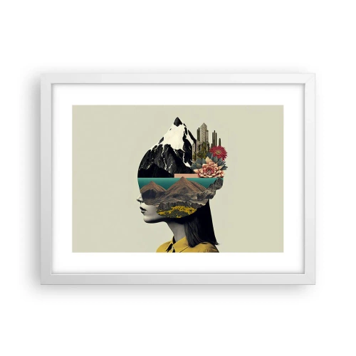 Poster in einem weißen Rahmen - Frau – bleibt immer ein Geheimnis - 40x30 cm