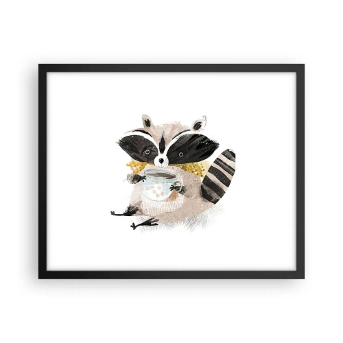 Poster in einem schwarzem Rahmen - Mein Freund der Waschbär - 50x40 cm