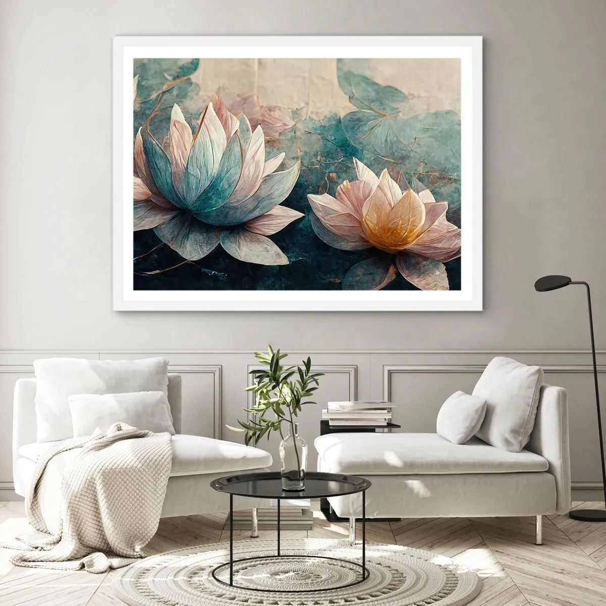 Poster in einem weißen Rahmen - Seesterne - 91x61 cm