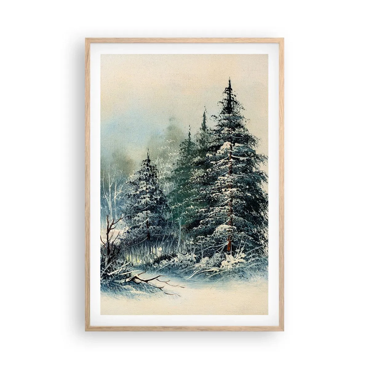 Poster in einem Rahmen aus heller Eiche - Bereit für Weihnachten - 61x91 cm