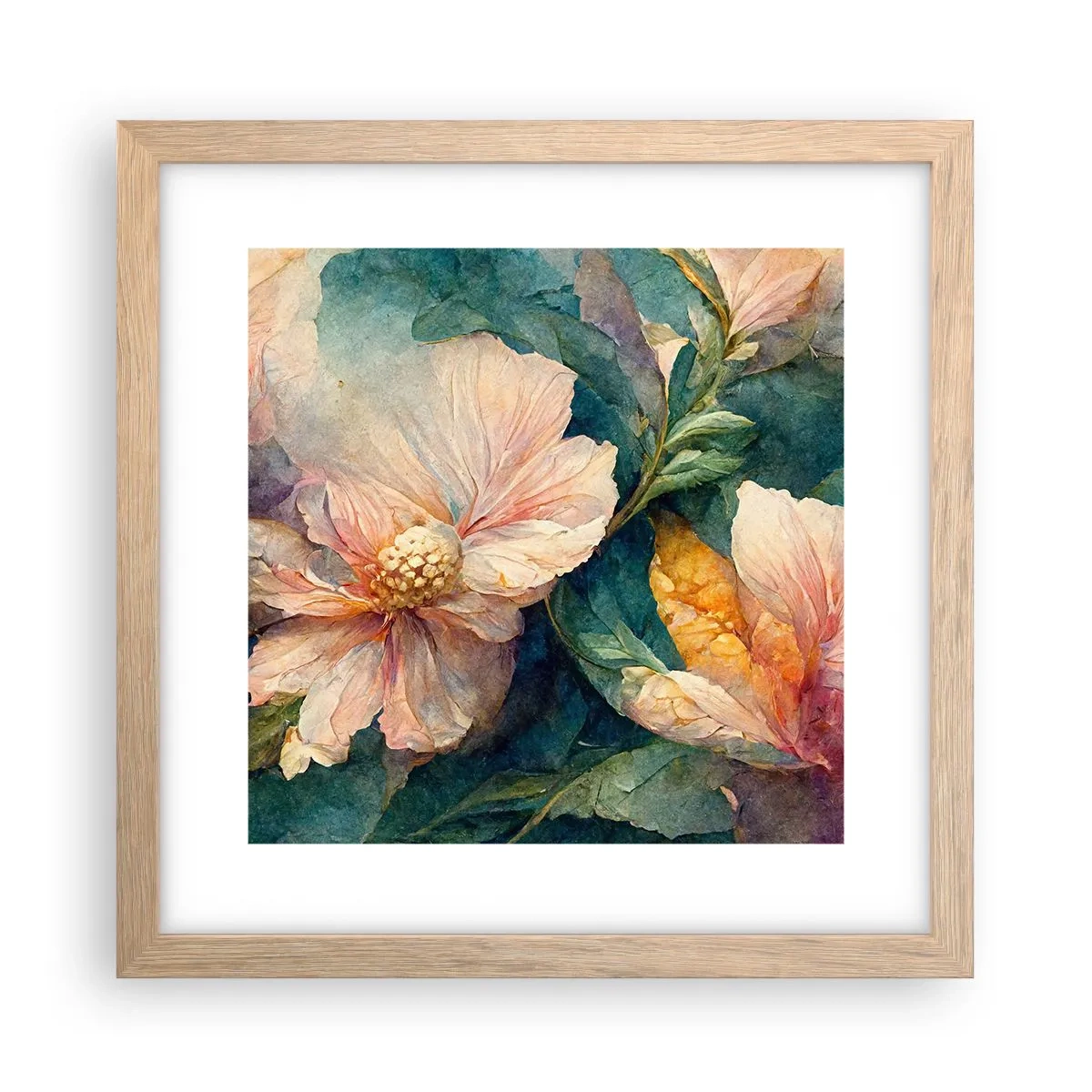 Poster in einem Rahmen aus heller Eiche - Pure Subtilität - 30x30 cm