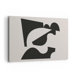 Bild auf Leinwand - Leinwandbild - Abstrakte geometrische Komposition in Schwarz und Weiß - 100x70cm - Zum Selbstbauen - Moderne Wanddekoration für Wohnzimmer und Schlafzimmer ARTTOR