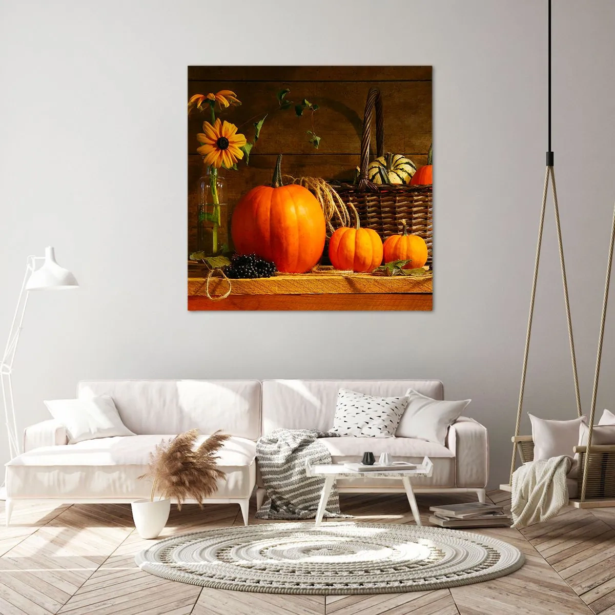 Bild auf Leinwand - Leinwandbild - Eine rustikale Komposition - Geschenke des Herbstes - 60x60 cm