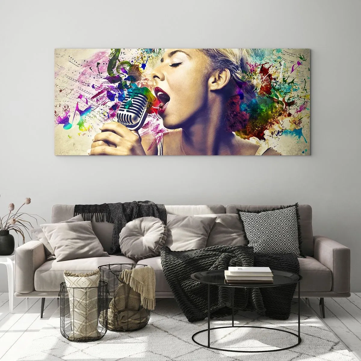 Glasbild - Bild auf glas - Malen Sie die Welt mit Ihrer Stimme - 100x40 cm