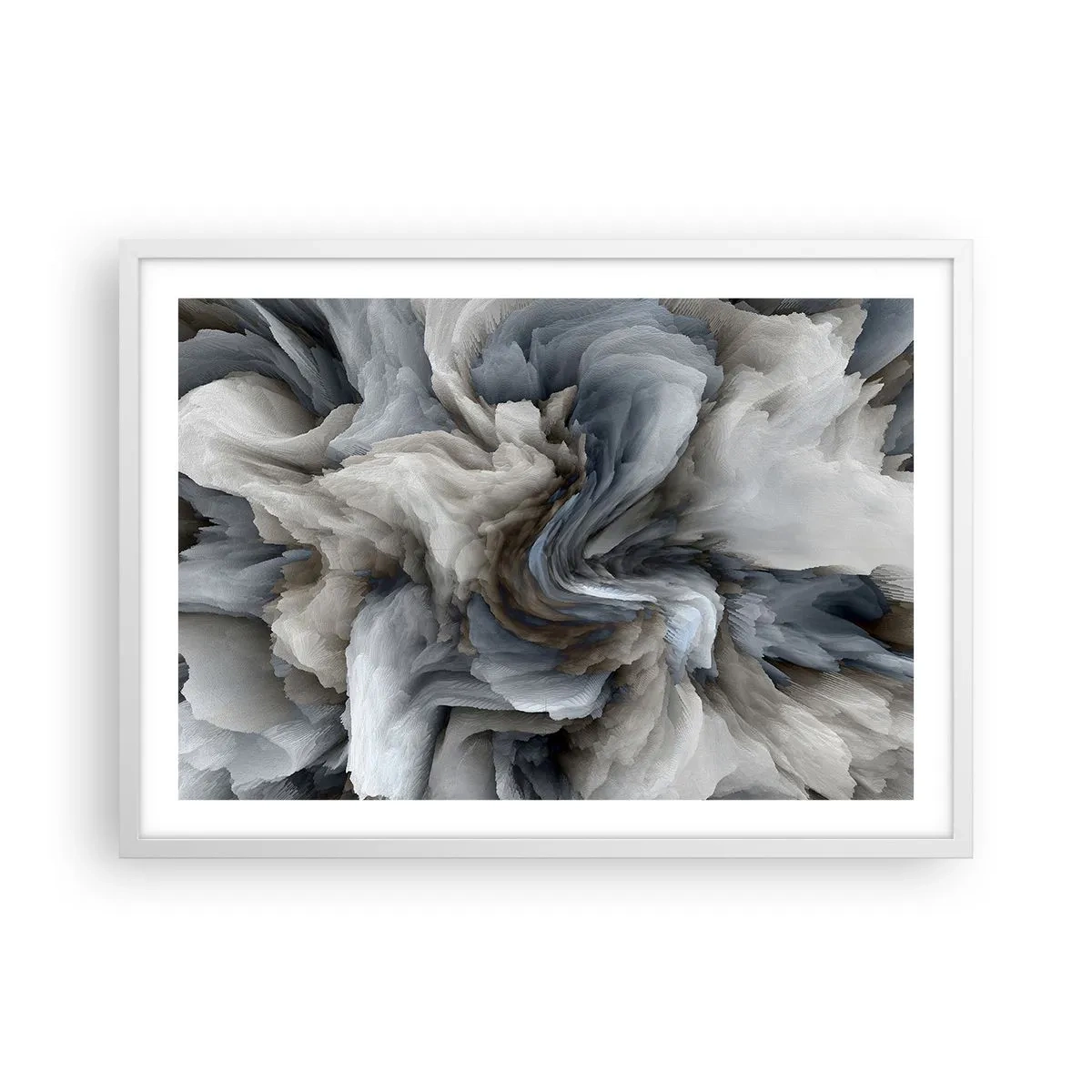 Poster in einem weißen Rahmen - Stein und Blume - 70x50 cm