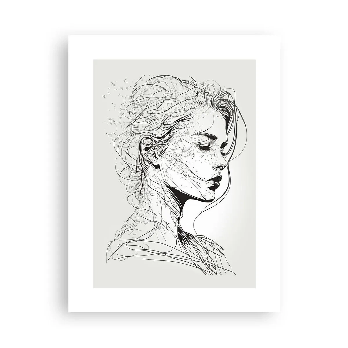 Poster - Porträt im Gedanken - 30x40 cm