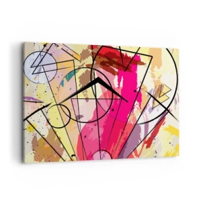 Bild auf Leinwand - Leinwandbild - Abstraktion mit Linien und geometrischen Formen - 100x70cm - Explosion - Moderne Wanddekoration für Wohnzimmer und Schlafzimmer ARTTOR